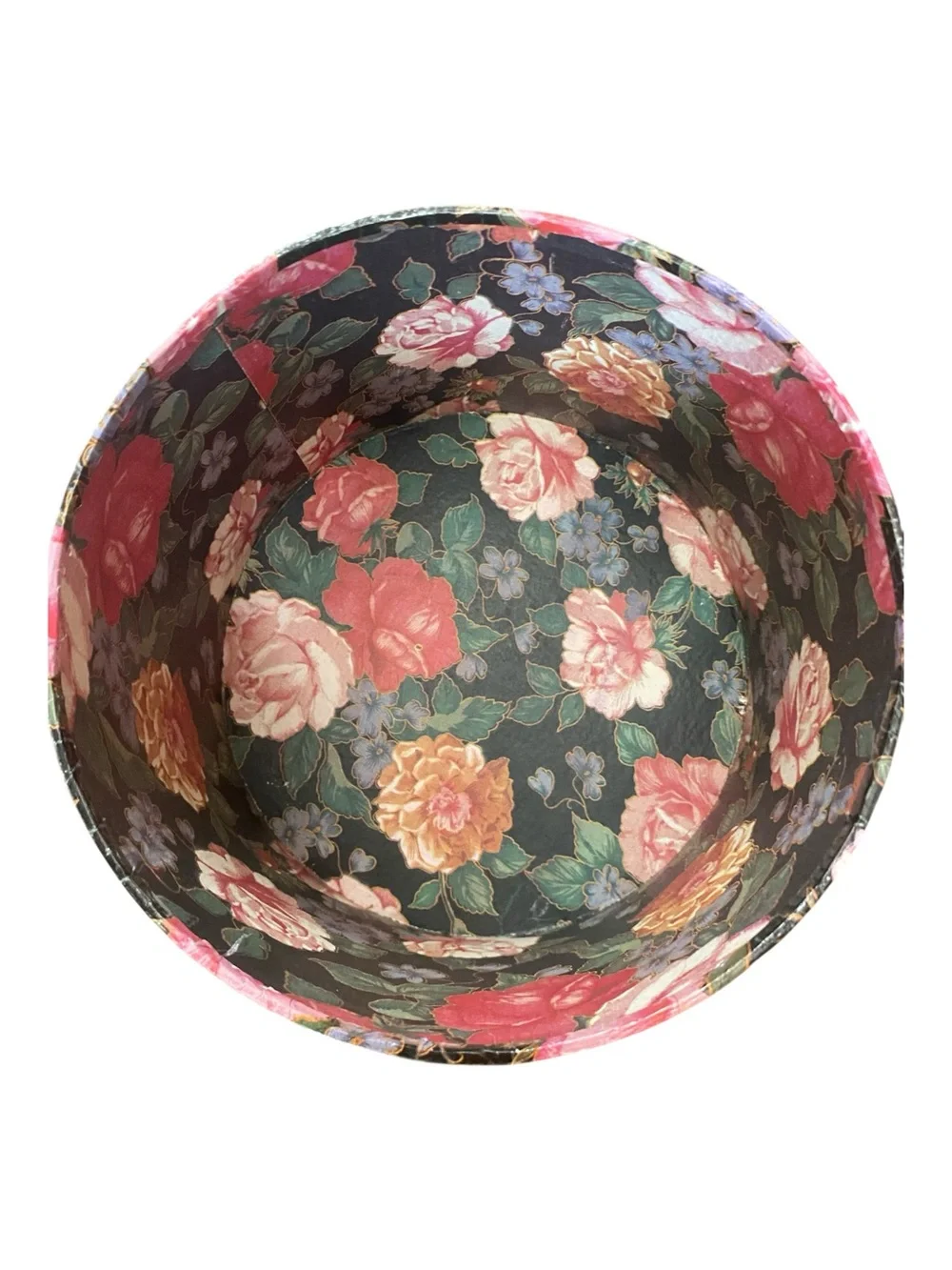 Vintage Round Floral Nesting Storage Boxes Containers for Organization Cottage